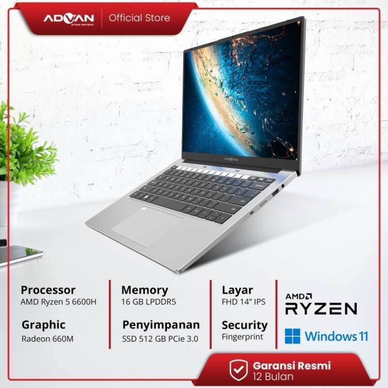 Amd Ryzen 6000 Series Jual Laptop Advan Workplus R5 Amd Ryzen