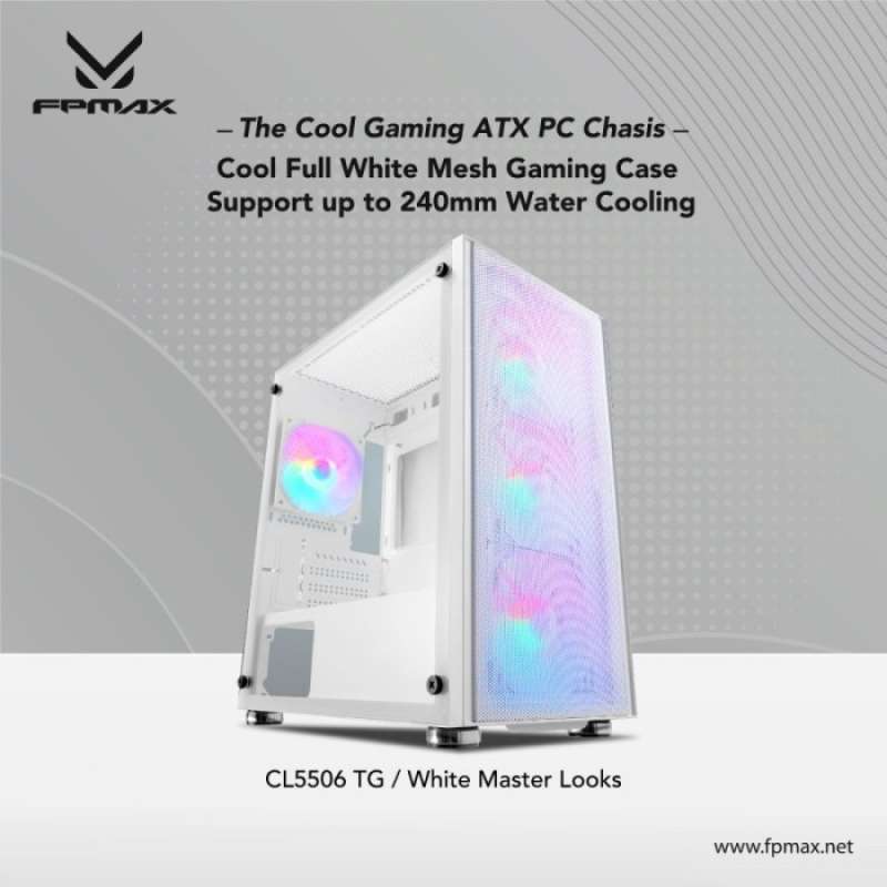 Jual Fpmax Cl5506 Tg White Master Look Pc Gaming Case , Casing Incl ...