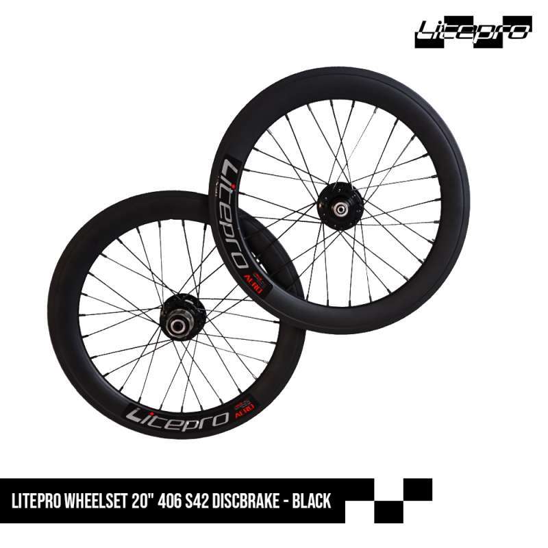 Promo Litepro Wheelset 20 406 S42 Discbrake Black Diskon 51% Di