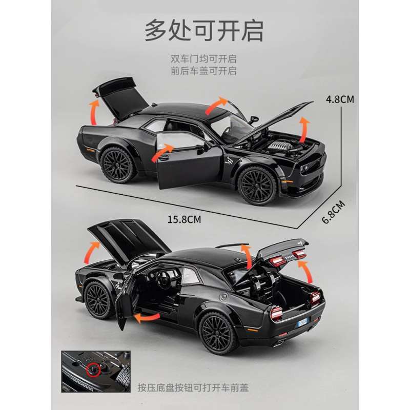 Promo Twh Diecast Dodge Challenger Srt Hellcat Redeye Widebody Skala 1: ...