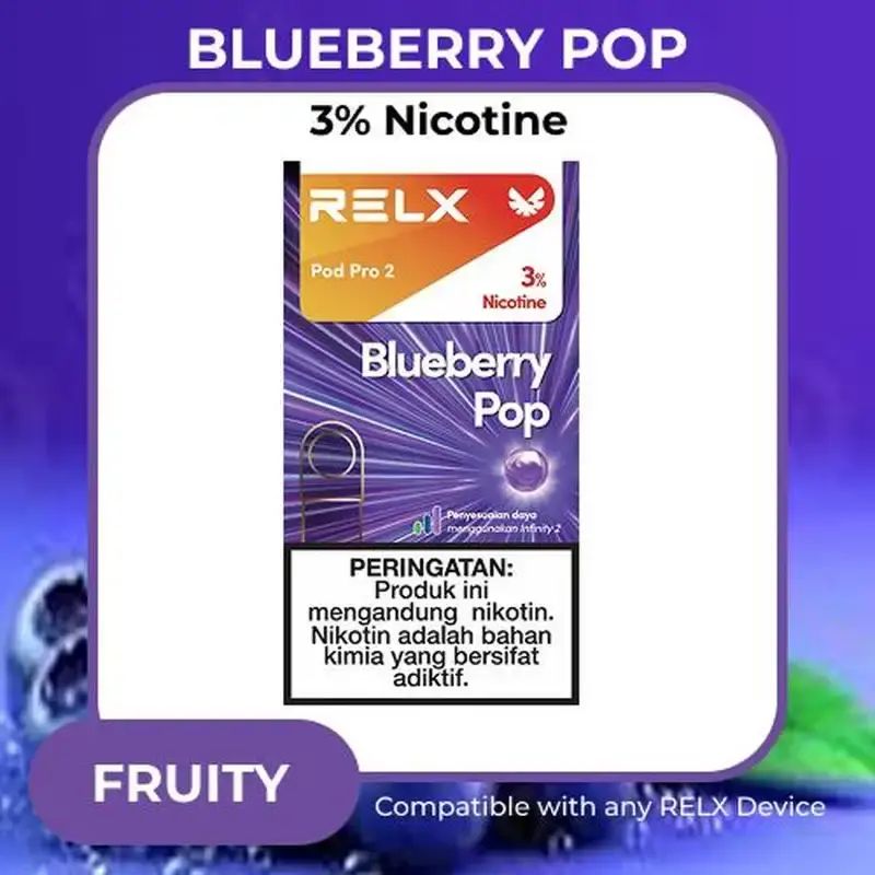 relx pod pro blueberry 2 Select Your Flavour From This Dropdown Menu:White Peach Ice Blue Razz Ice Urban California-CBE-fee