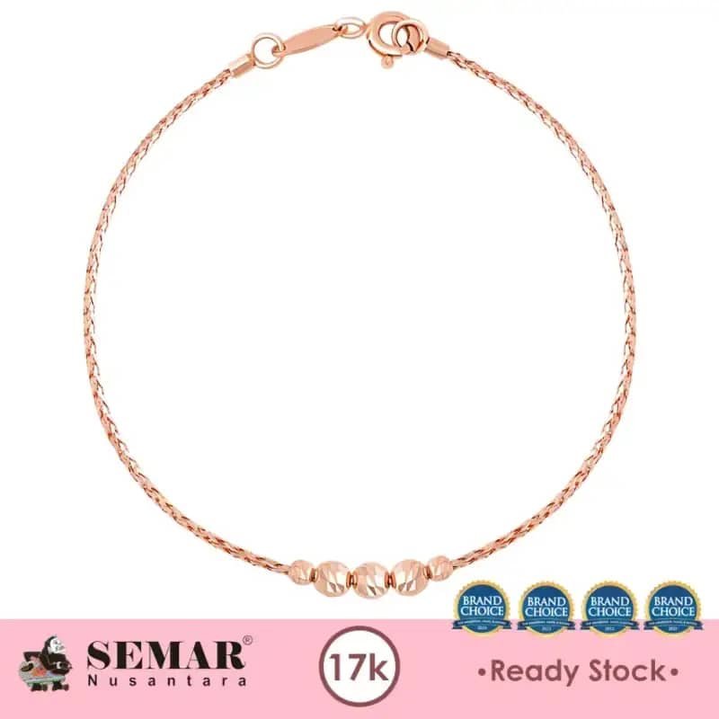 Jual Gelang Emas Choker Lorraine Candy Rose Gold 17k Semar