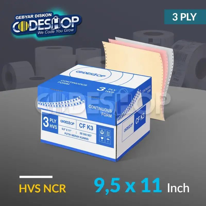 Jual Codeshop A4 Continous Form Kertas Slip Gaji Paper 3 Rangkap Ply ...