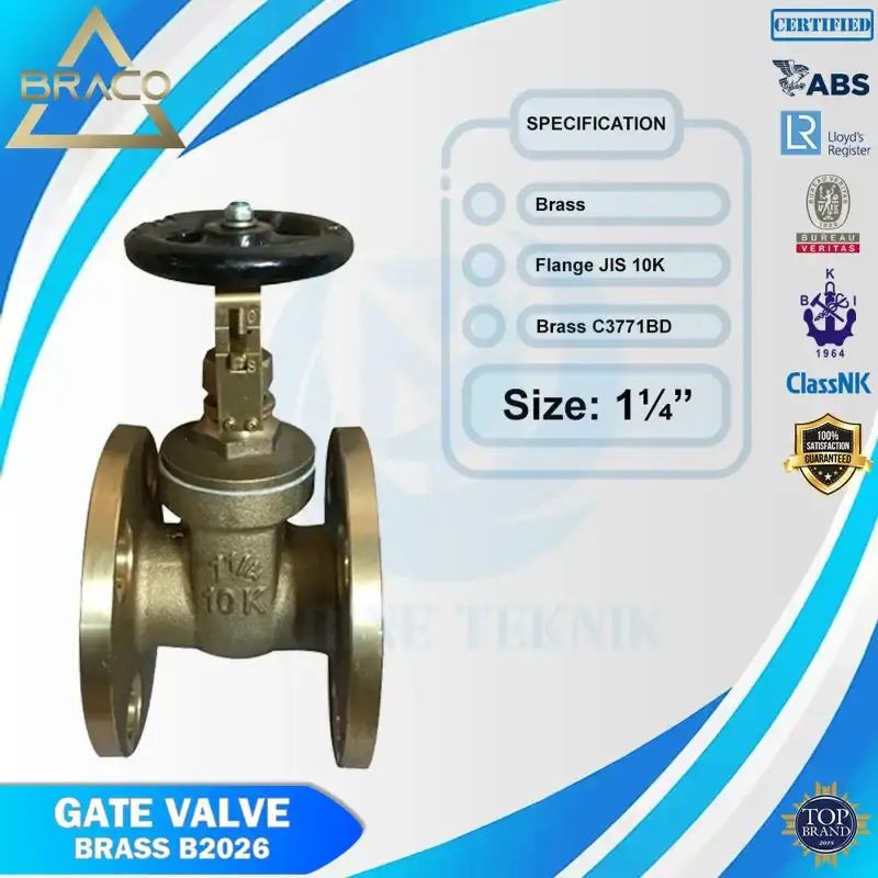 Jual Class 150 Brass Gate Valve B2026 10k 32 Size 1 1/4 Inch Di Seller ...