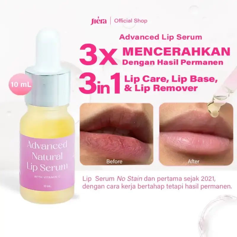 advanced natural lip serum with vitamin c reviews JIERA Advanced Lip Serum 10ml with Vitamin C dan Duo Vitamin E, Membantu  Mencerahkan Bibir, Eksfoliasi, serta Melembapkan Bibir