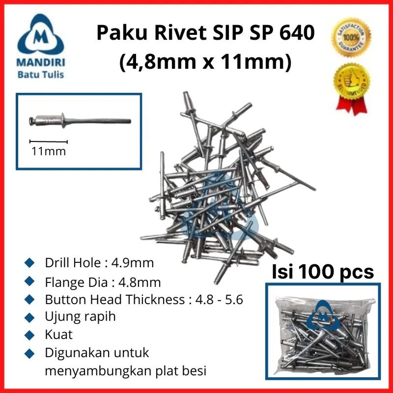 Jual Ecer Paku Rivet Rifet Ripet Blind Rivet Sip Brand Sp 640 450 540 ...