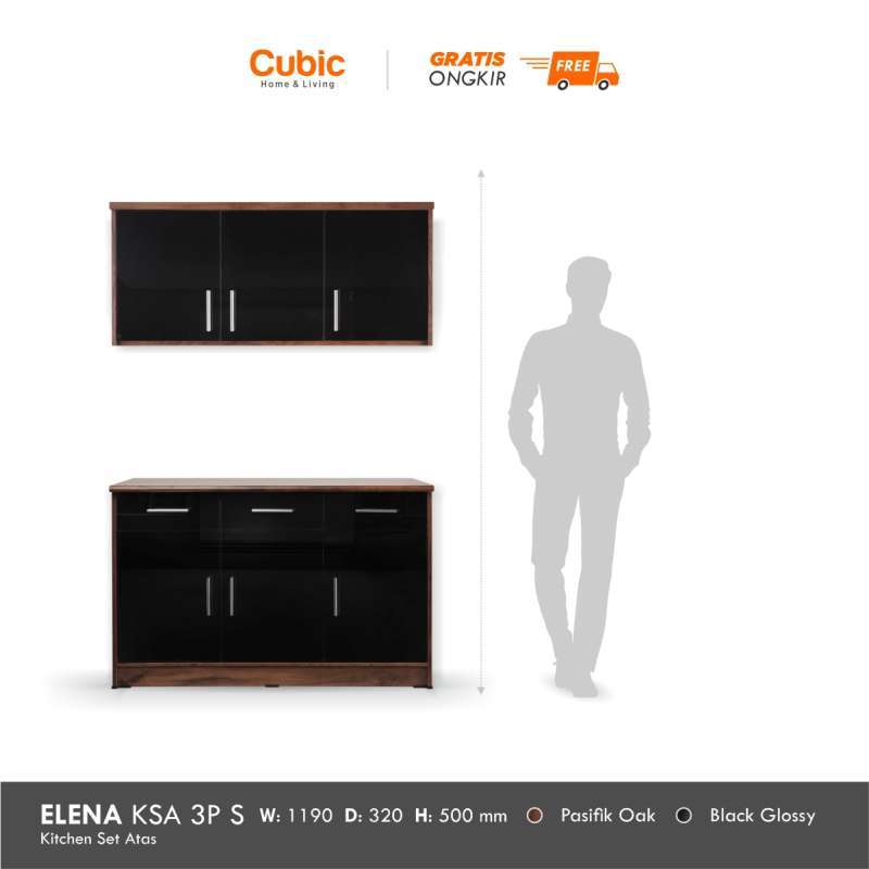 Promo Cubic Kitchen Set 3 Pintu Minimalis / Rak Atas Dapur Kecil ...