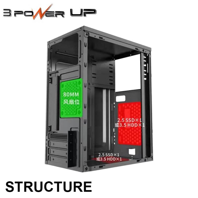 Jual Computer Case 3 Power Up Micro-atx Aeromax With Psu 500w Di Seller ...