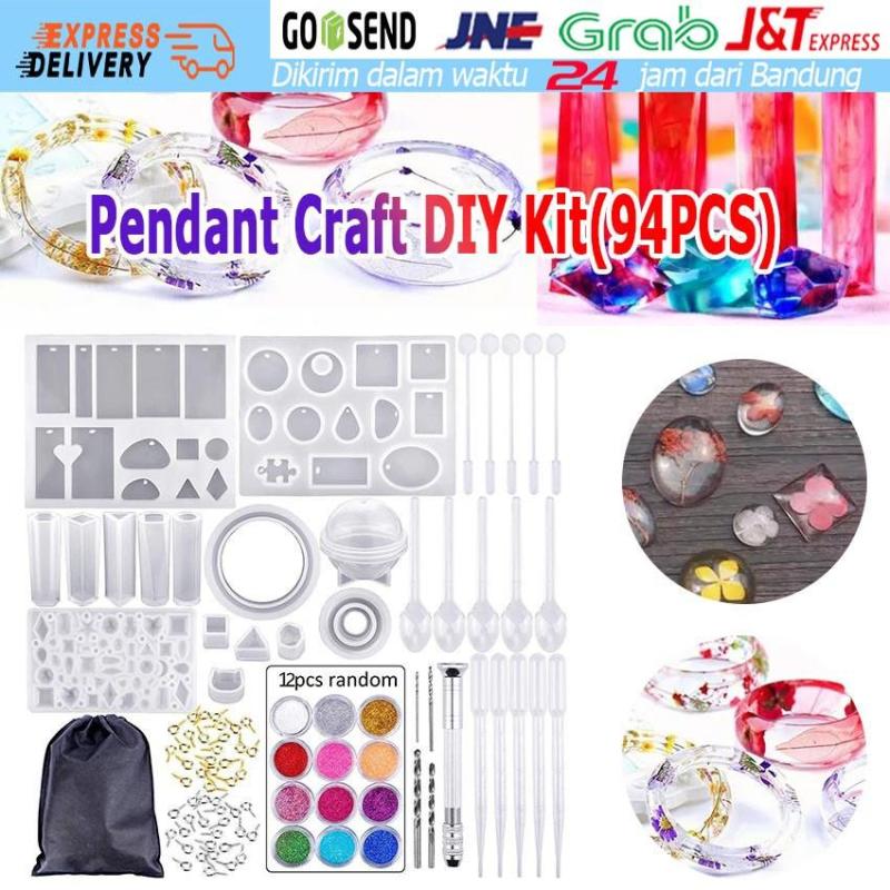 Jual 94pcs Resin Uv Kit Glitter Kristal Pembuat Lubang Cetakan