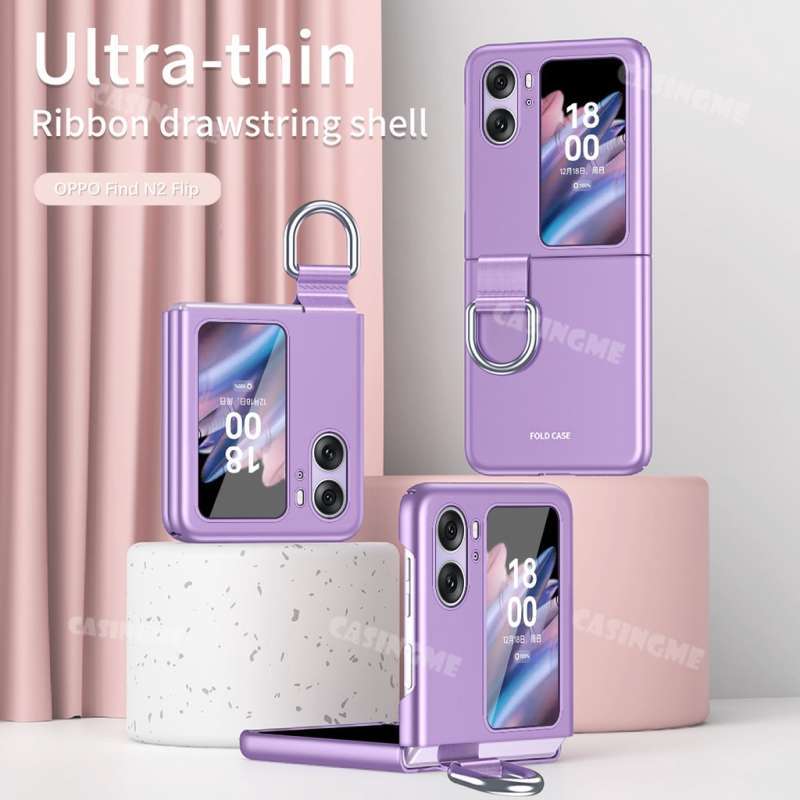 Jual Hard Case Frosted Matte Skin Feel Folding Phone Case With Ring For