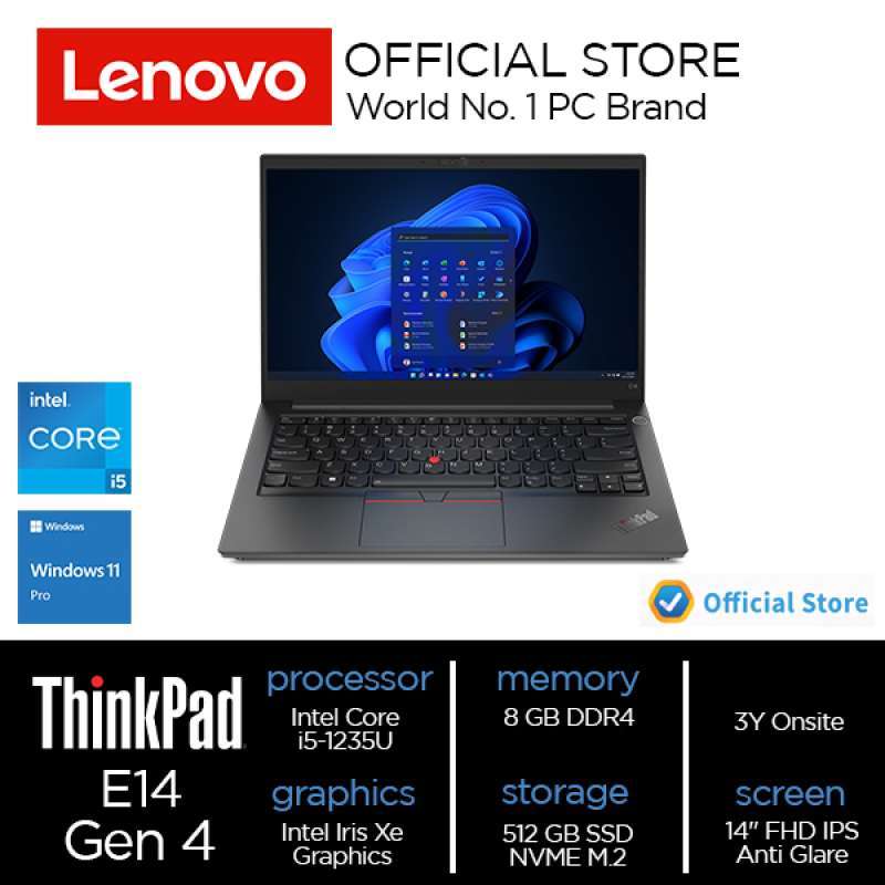 Lenovo ThinkPad E14 Gen 4, 14 Pollici FHD, Intel Core I5-12a Gen., 16GB RAM, 512GB SSD, Windows 11 Pro, Argento