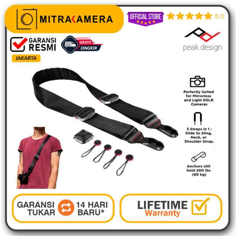 Promo Peak Design Slide 3 Straps In 1 Lite Black Dan Ash Diskon 7 di