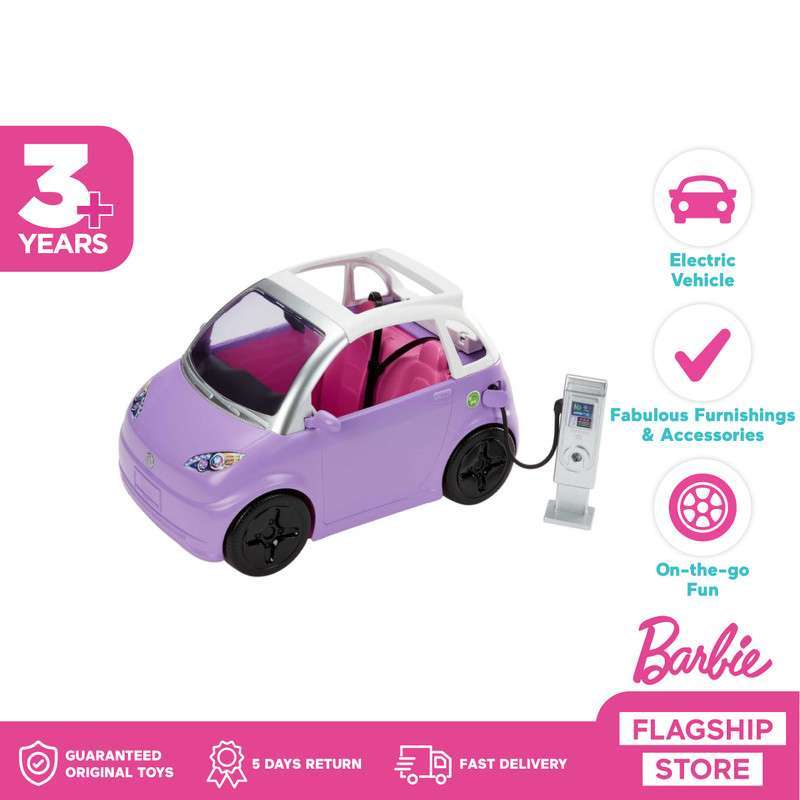Jual Barbie Car Electric Vehicle With Charging Station Mainan