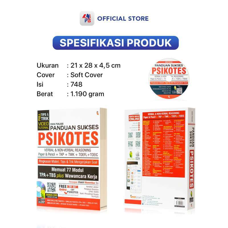 Jual Buku Psikotes Panduan Sukses Psikotes Tkp Twk Toefl Psikotes