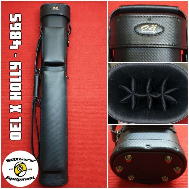 Promo Oel X Holly Cue Case 4X6 Black Carbon Tas Billiard Custom