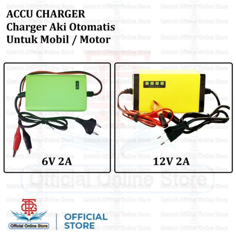 Jual Charger Portable Alat Cas Aki Accu Kering Basah 6V 12V 2A Motor