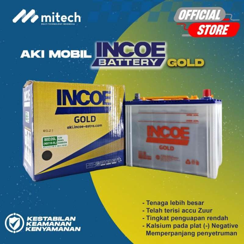 Jual Aki Mobil Incoe Gold Astra 80d26l Aki Basah 12v 70ah Di Seller