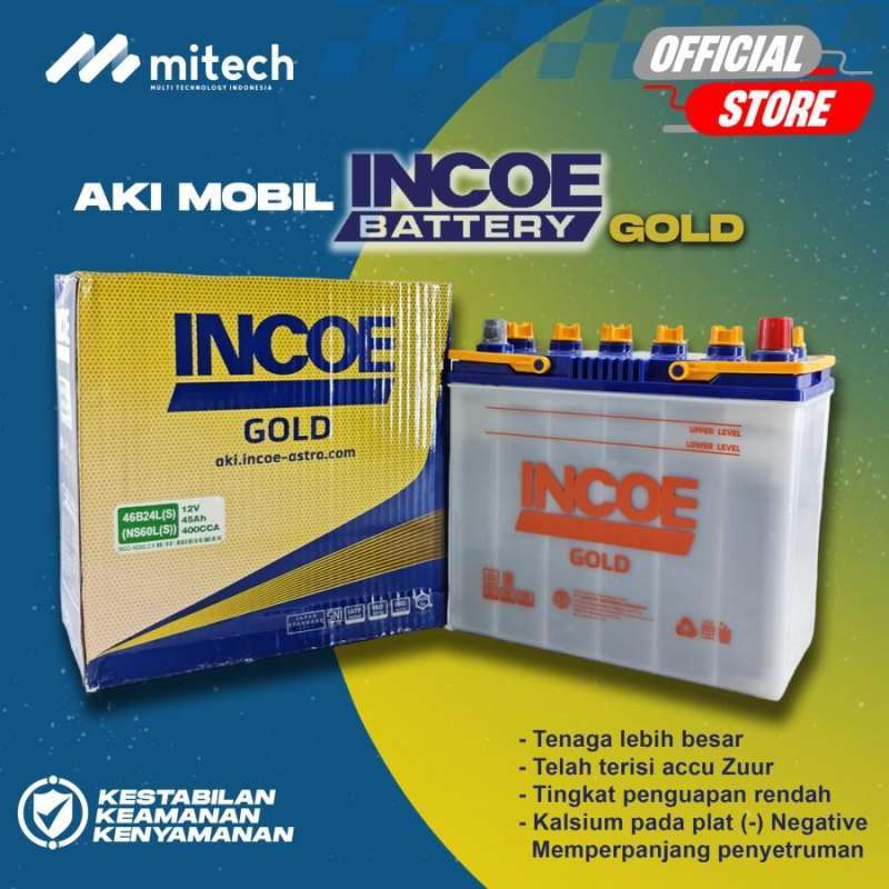 Jual Aki Mobil Toyota New Vios INCOE GOLD Astra NS60LS Aki Basah 12V