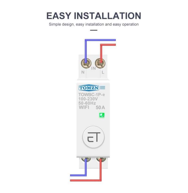 Promo Ewelink Wifi 1 Phase On-off Switch Breaker 32a 220vac Din Rail ...