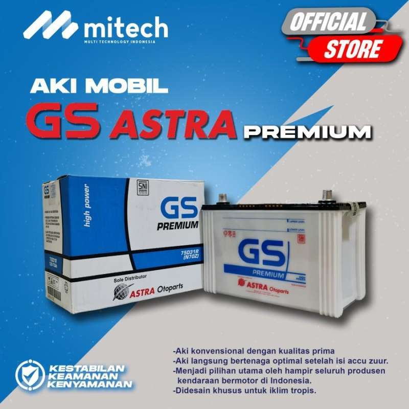 Jual Aki Mobil Ford Ranger N70Z GS ASTRA PREMIUM Aki Basah 12V / 75Ah