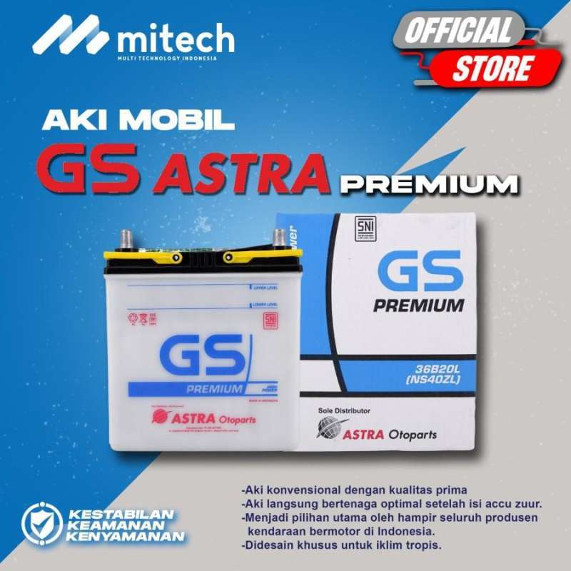 Jual Aki Mobil Toyota Agya GS Astra Premium NS40ZL Aki Basah 12V / 35Ah