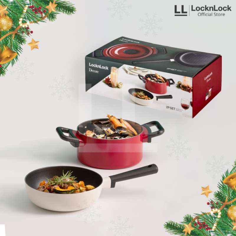 Promo Locknlock Wajan Induksi Decore Christmas Edition Set 2Pcs Diskon