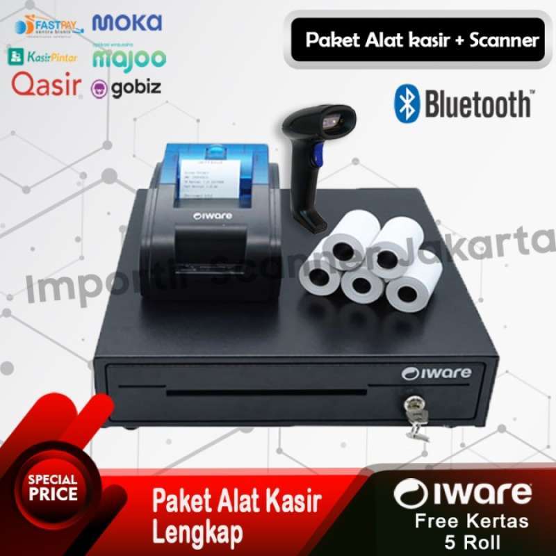 Promo Paket Kasir Murah Android Bluetooth Cash Drawer+Printer+Scanner
