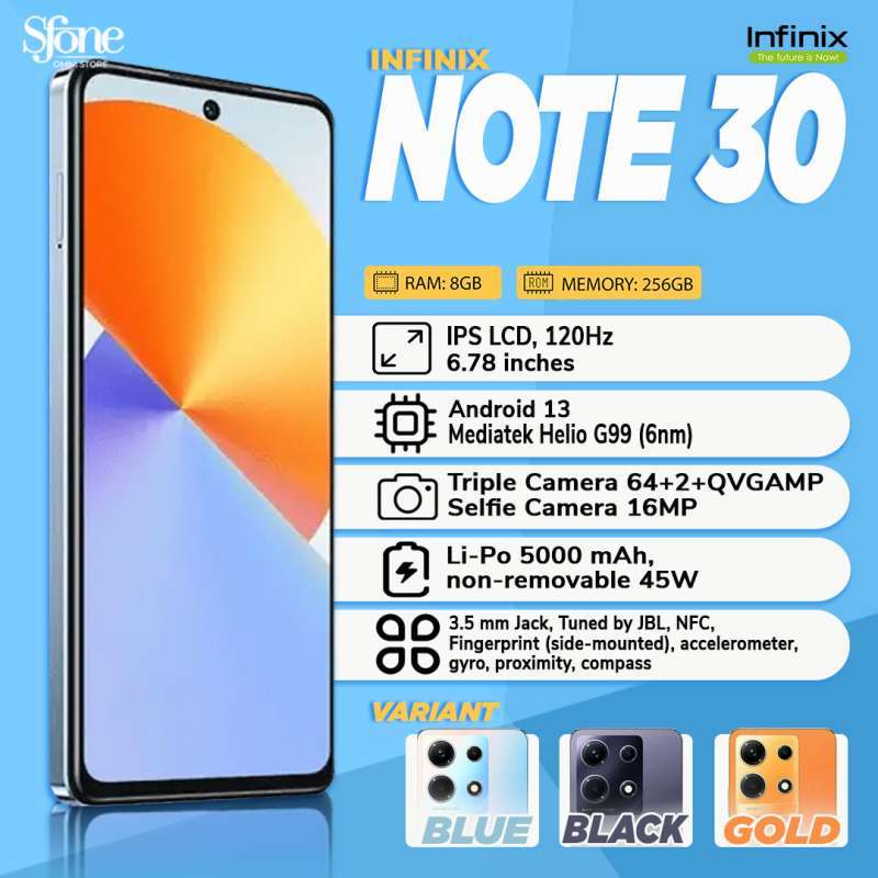 Jual Infinix Note 30 8/256 RAM 8GB Internal 256GB Garansi Resmi - Blue ...