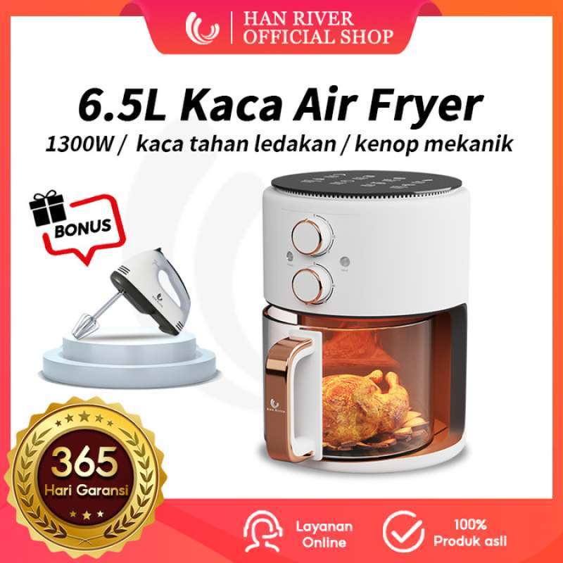Promo Han River Air Fryer Low Watt Air Fryer Kaca Visual Kapasitas