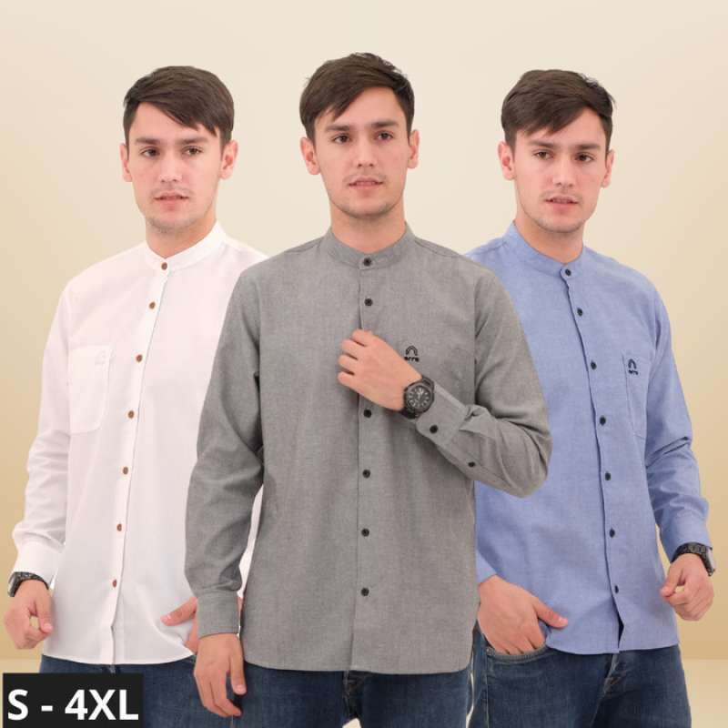 Promo Baju Muslim Kemeja Koko Lengan Panjang Pria Dewasa Jumbo Big Size