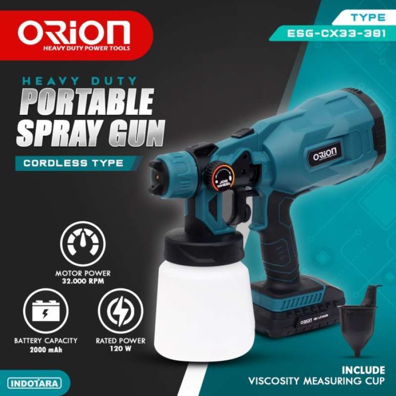Promo Portable Spray Gun Elektrik Cordless Orion ESG CX33 381 Diskon 23 di Seller Munjazi Store