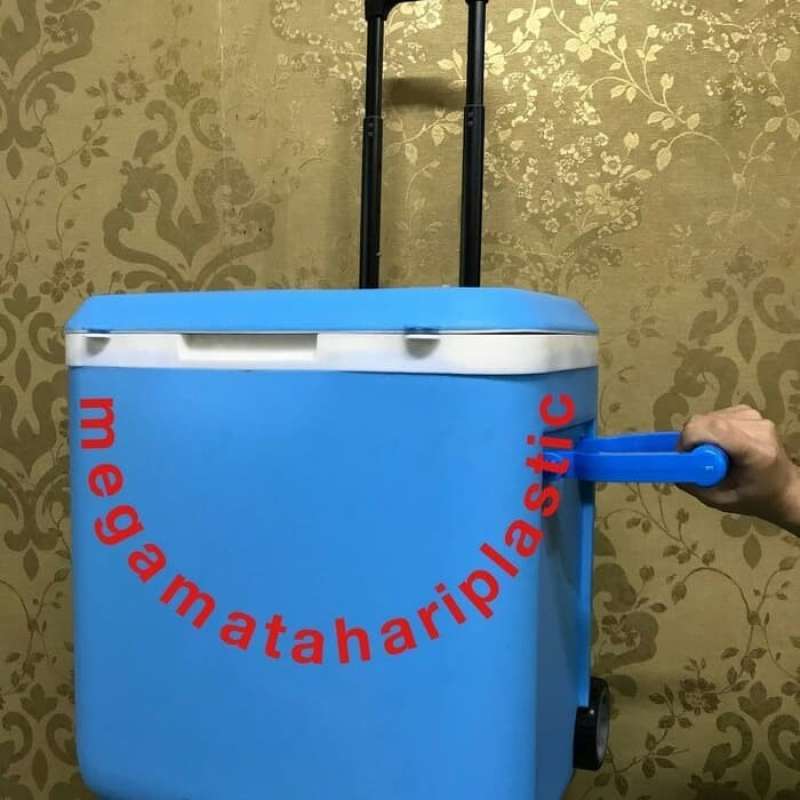 Promo Cooler Box 37 Liter Sanata Dengan Handle + Roda + Gagang Trolley