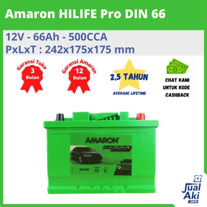 Promo Aki Mobil FORD ECOSPORT Din 66 55559 Amaron Aki Kering 12V / 66Ah