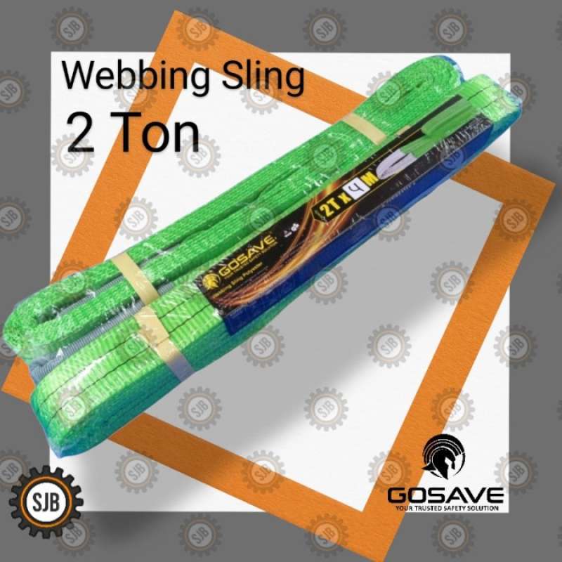 Promo webbing sling 2 ton x 10 meter gosave sf 61 Multicolor Diskon
