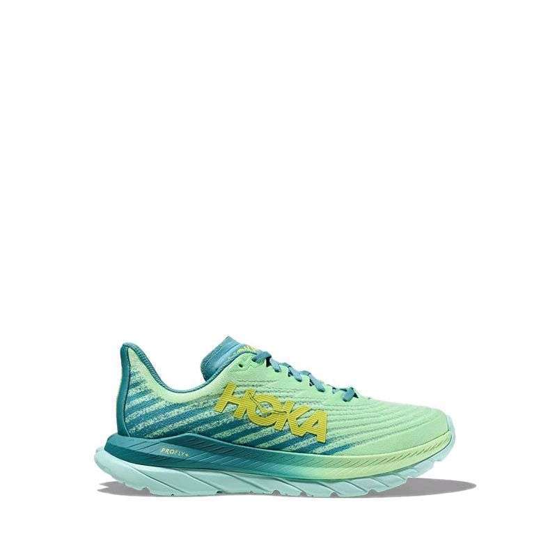 Jual Hoka Mach 5 Mens Road Running Shoes Lime Glow / Ocean Mist Di