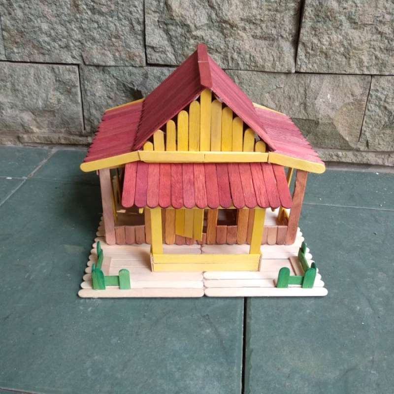 Promo Prakarya Maket Miniatur Rumah Adat Kebaya Betawi dari Stik Es
