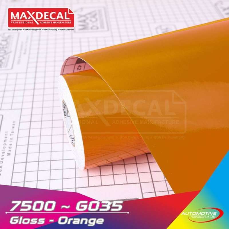 Jual MAXDECAL 7500 - G035 Orange Skotlet Sticker Vinyl Motor [ROLL] di ...