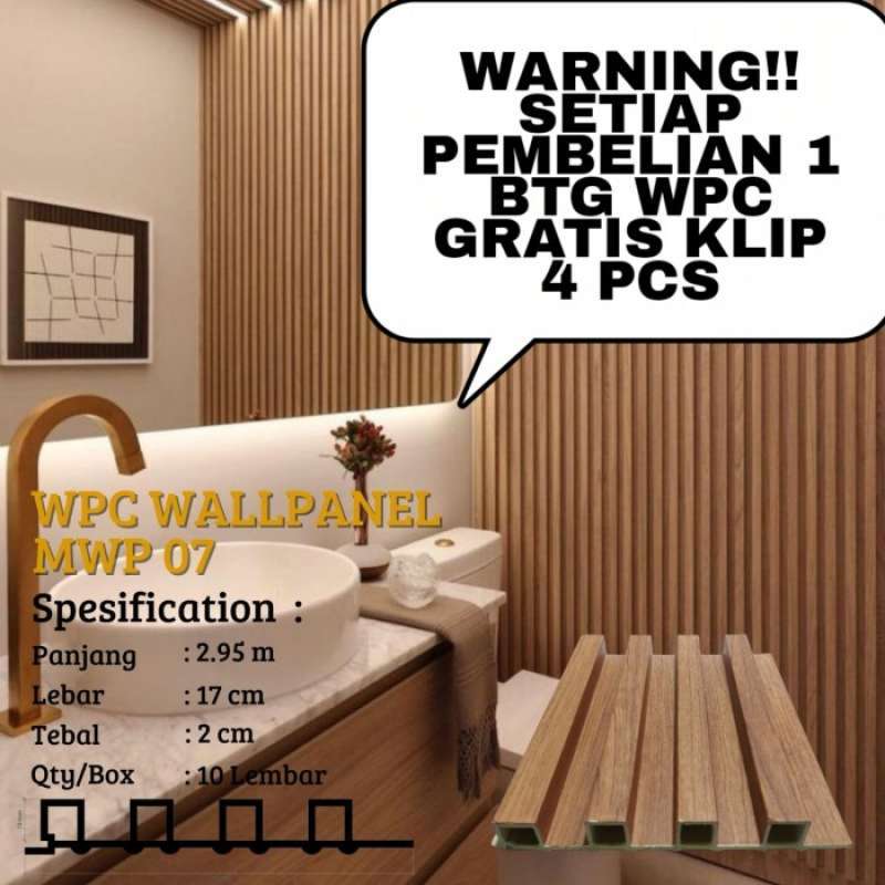 Promo Wpc Panel Partisi Motif Kayu Kisi Kisi Wpc || Free Clip 4pcs ...