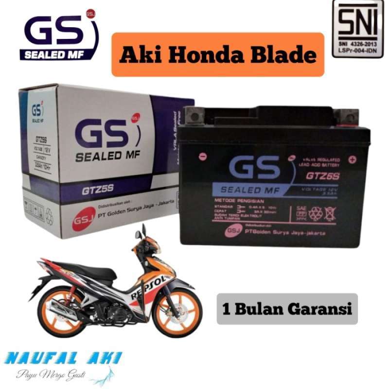 Promo Aki Motor Honda Blade Gsj Gtz5 Aki Kering Langsung Pasang Pakai
