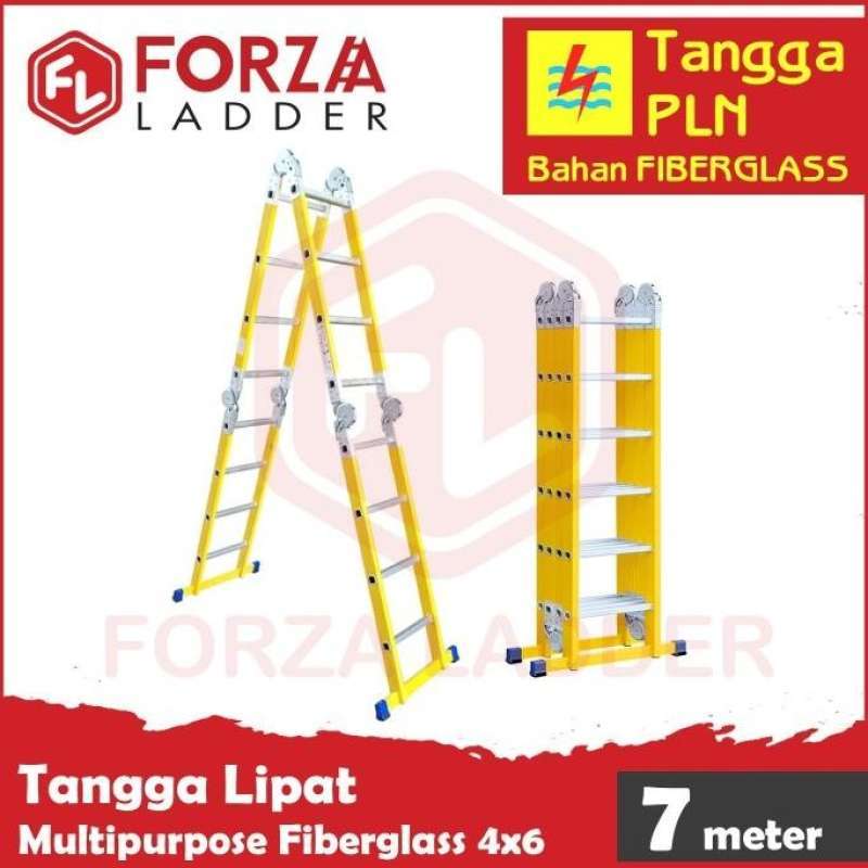 Promo Tangga Lipat Fiberglass Multipurpose 7 Meter Forza Tangga Anti