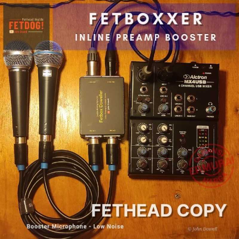 Promo Booster Microphone Inline Preamp Fethead (Copy) Dual Input Diskon