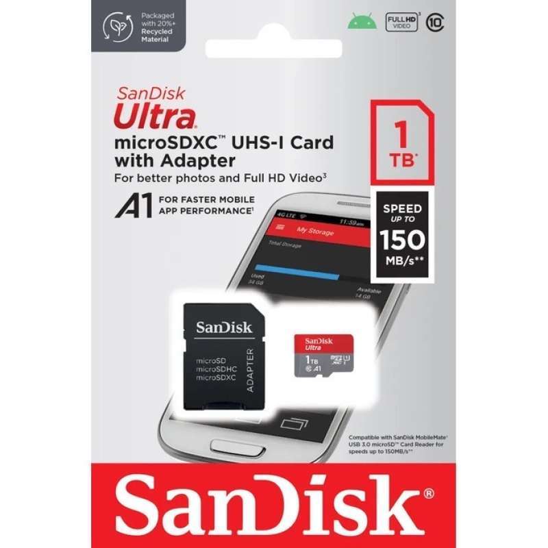 Jual Memory Card Sandisk Ultra Micro Sd 1 Tb Uhsi Class 10 512 Gb Hp