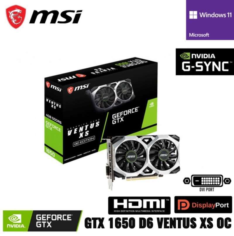 Promo Msi Geforce Gtx 1650 D6 Ventus Xs Ocv1 - 4Gb Gddr6 128Bit Dual ...