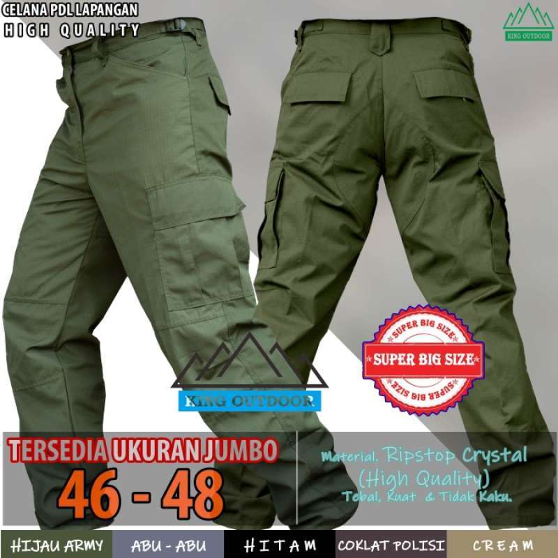 Jual Celana Tactical Pdl Jumbo (46-48) Ripstop Tornado Warna Hijau Army