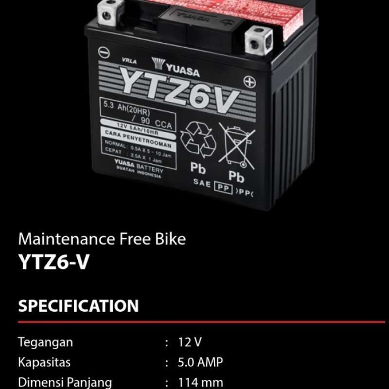 Jual Aki Motor Honda ADV PCX 160 Yuasa YTZ6V di Seller Laris Plaza