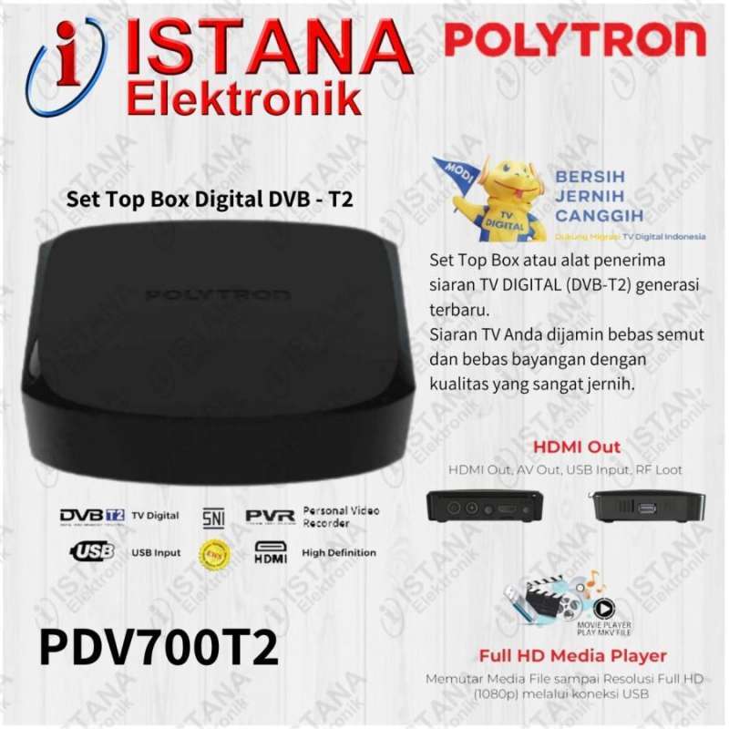 Jual POLYTRON SET TOP BOX DIGITAL TV DVBT2 PDV700T2 di Seller Istana