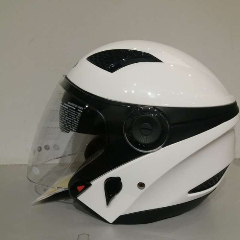 Promo APPARELHEDON ZEUS 610 GLOSSY WHITE/ PUTIH HELM HALF FACE