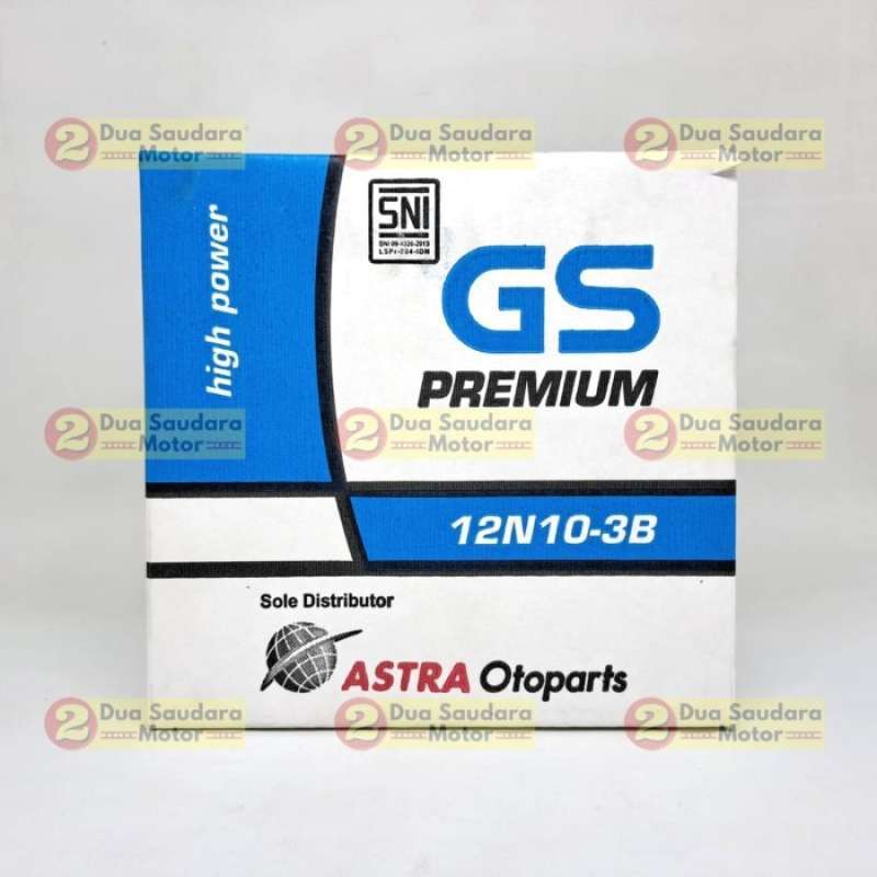 Jual Aki Battery Accu GS Astra 12N10-3B Basah Motor Roda Tiga Viar