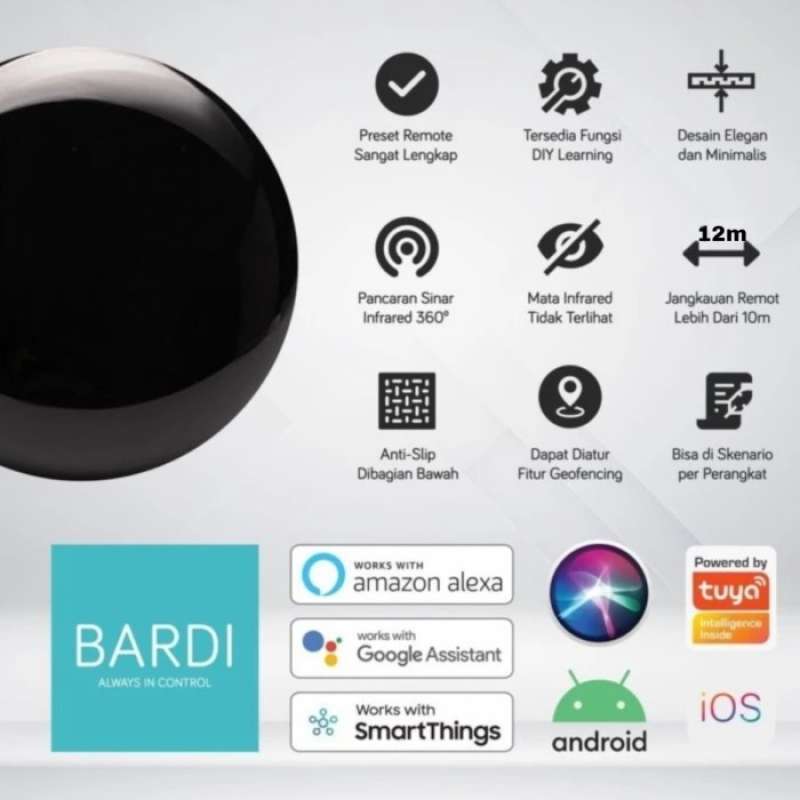 Promo Bardi Smart Home Universal Ir Remote Wifi For Tv,ac,dvd,audio,stb ...