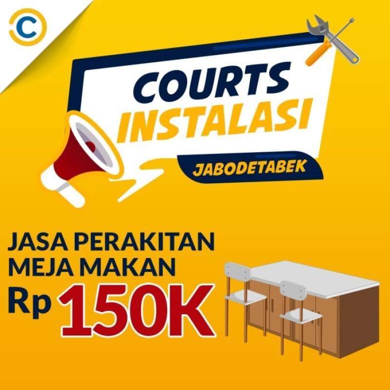 Promo Courts Instalasi Jasa Perakitan Meja Makan Khusus Jabodetabek